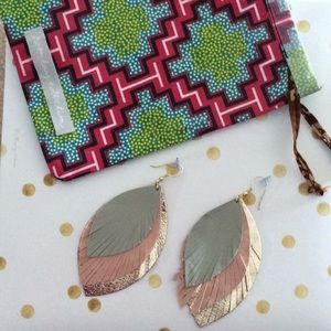 Noonday Feathered Fringe Blush Earrings